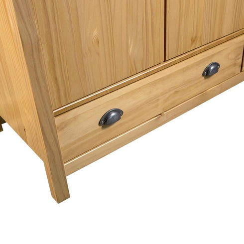 Stilwell - 3Door Wardrobe Hill Range 1270 x 500 x 1700 mm Solid Pine Wood